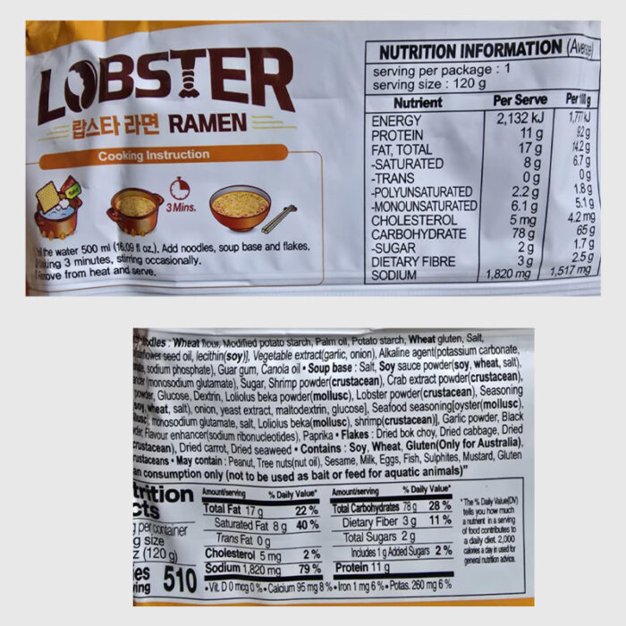 Paldo Lobster Noodle - 120 Gr
