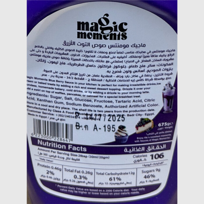 Magic blueberry Sauce - 675 Gr