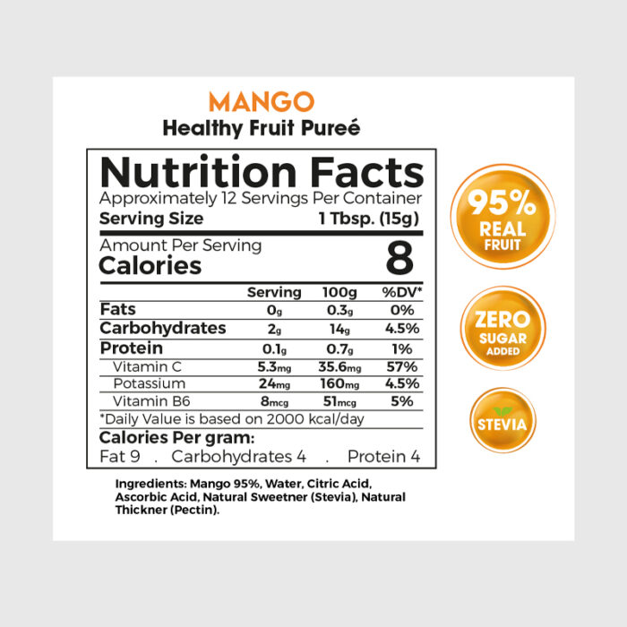 Zero Treat Mango Healthy Fruit Puree - 180 Gr