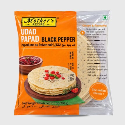 Mother's Udad Papad with Black pepper - 200 Gr